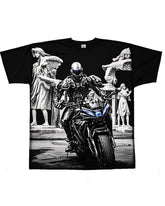 Big Man Biker Cyberpunk Print Top T-Shirt